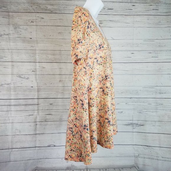 LuLaRoe Womens Perfect T Top Sz XS Pink Geometric Short Sleeve - Picture 3 of 4